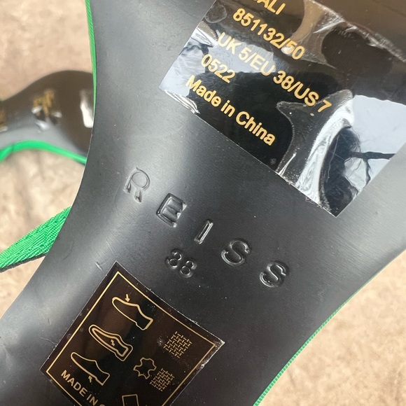 Reiss Bali Emerald Green Midi Heels Strappy Sandals size EU 38 - Picture 13 of 16